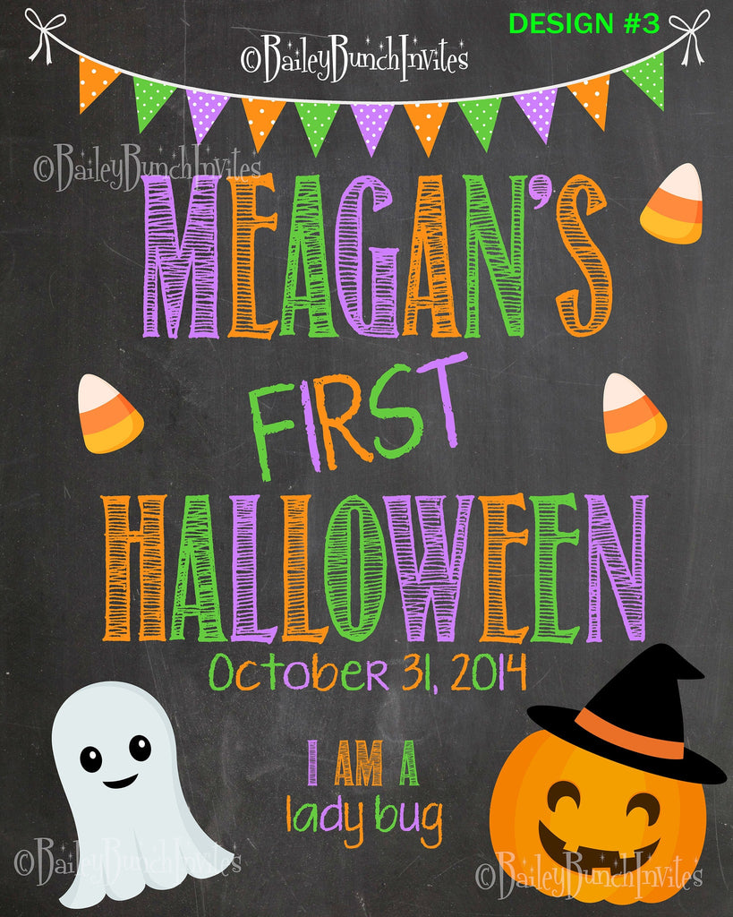 Baby's 1st Halloween Chalkboard Sign, 2nd Halloween, 3rd Halloween 1STHALLCHALKA0520