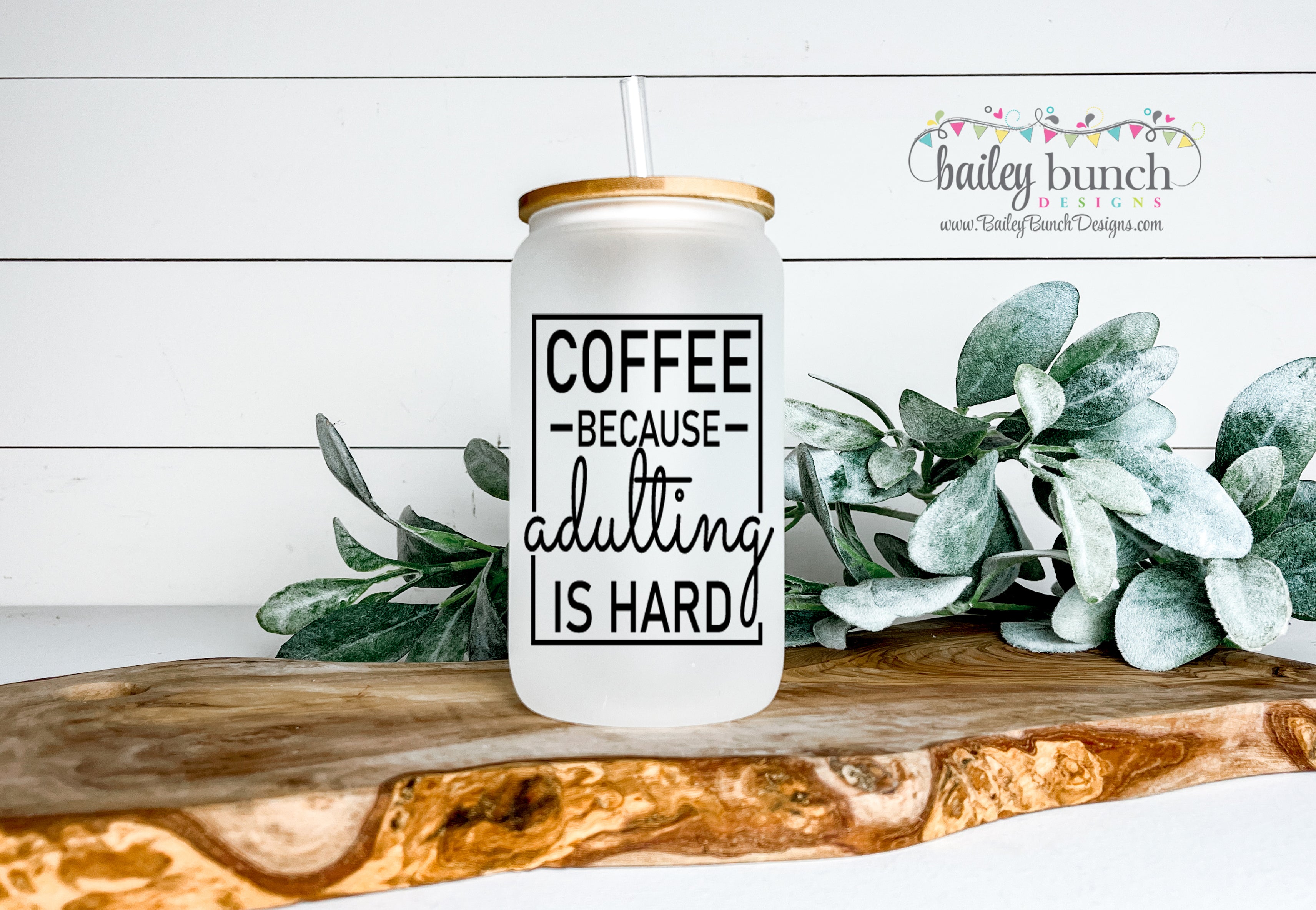 Iced Coffee Cup with Lid and Glass Straw - Beer can Glass - Teacher Gifts