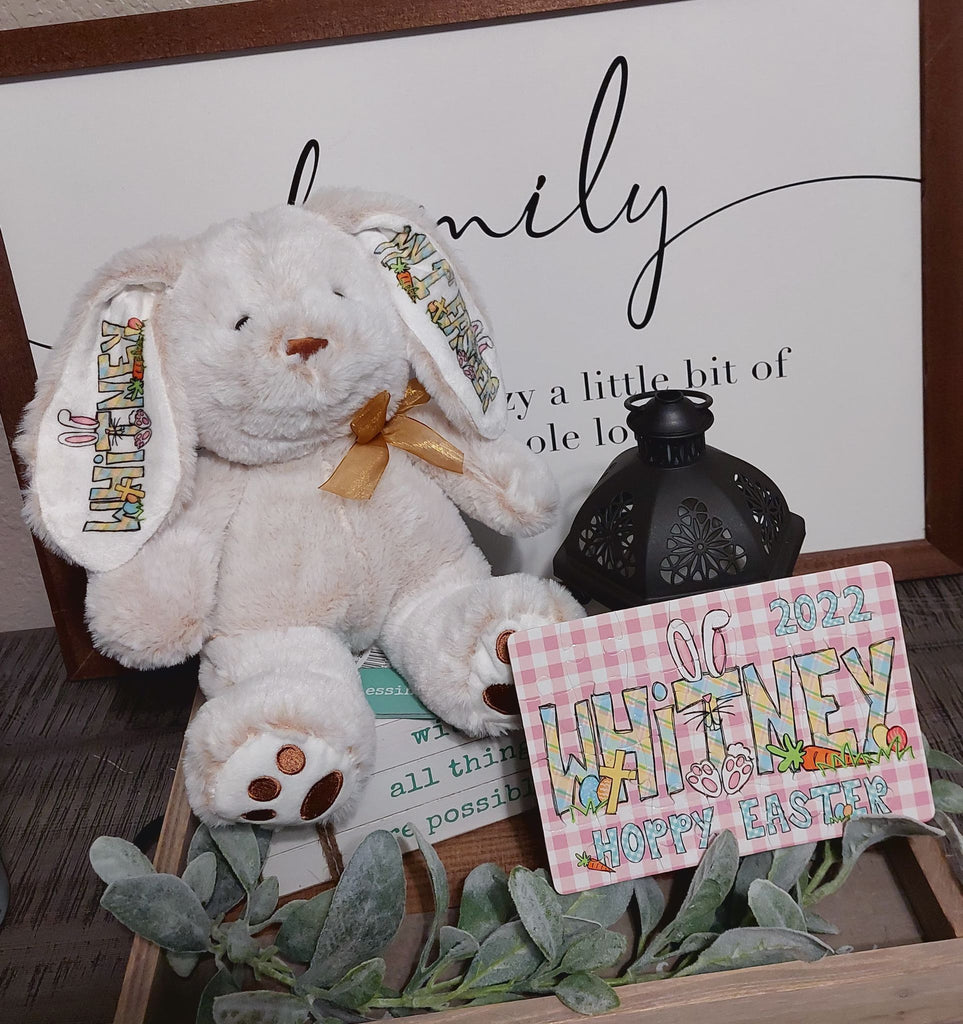 Easter Bunny Stuffed Plush Personalized Bunnies & Puzzles 10inch BUNNY100520