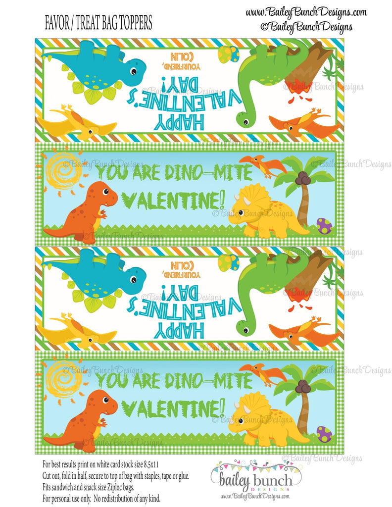 You are Dino-Mite Dinosaur Treat Bag Toppers, Valentines VDAYDINO0520