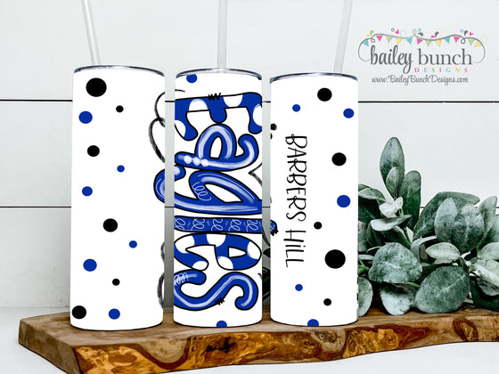BH Eagles Shimmer Glitter Polka Dot Tumbler TUMBEA0520