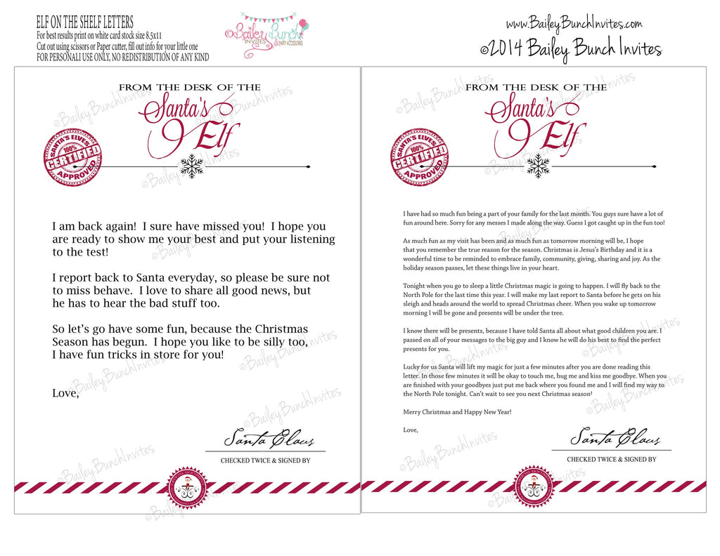Elf Printables, Christmas Elf, nice list, naughty list, behavior report, Santa IDELF0520