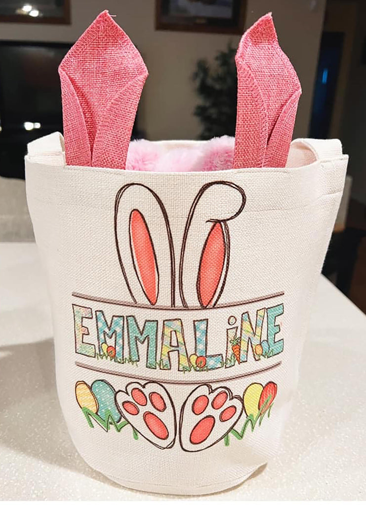 Easter Basket Bunny Ears Basket Personalized BASKETA0520