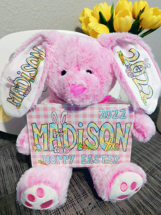 Easter Bunny Stuffed Plush Personalized Bunnies & Puzzles 10inch BUNNY100520