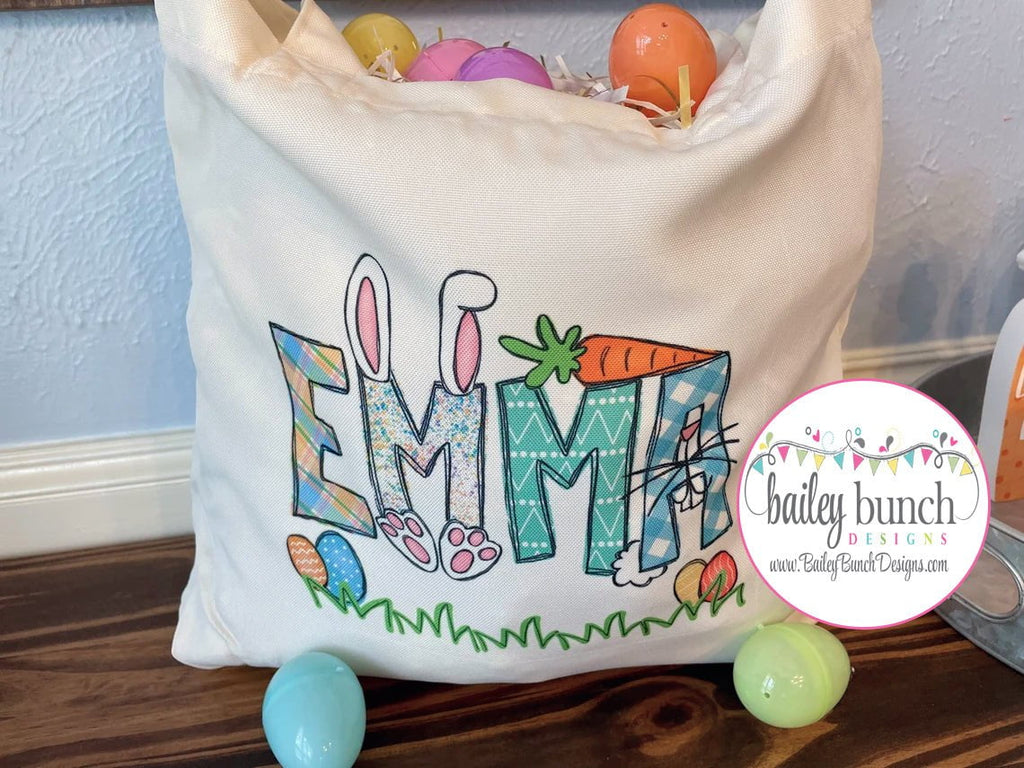 Easter Name Tote Basket Bunny Tote Bag Personalized ETOTE0520