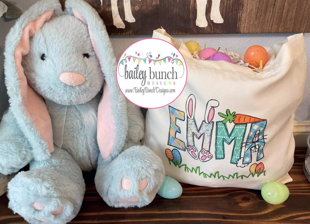 Easter Name Tote Basket Bunny Tote Bag Personalized ETOTE0520