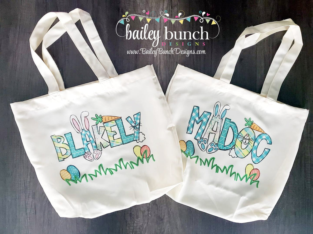 Easter Name Tote Basket Bunny Tote Bag Personalized ETOTE0520