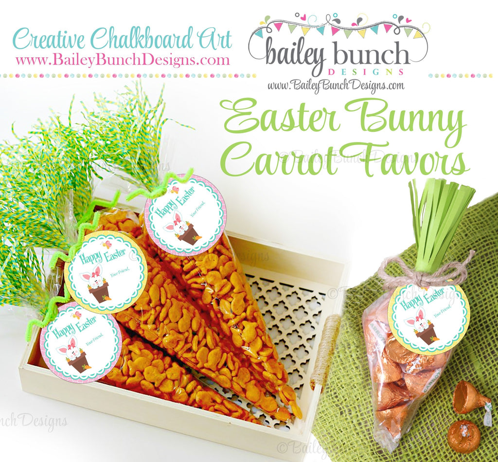 Easter Treat Labels, Easter Bunny Carrots, IDCARROT0520