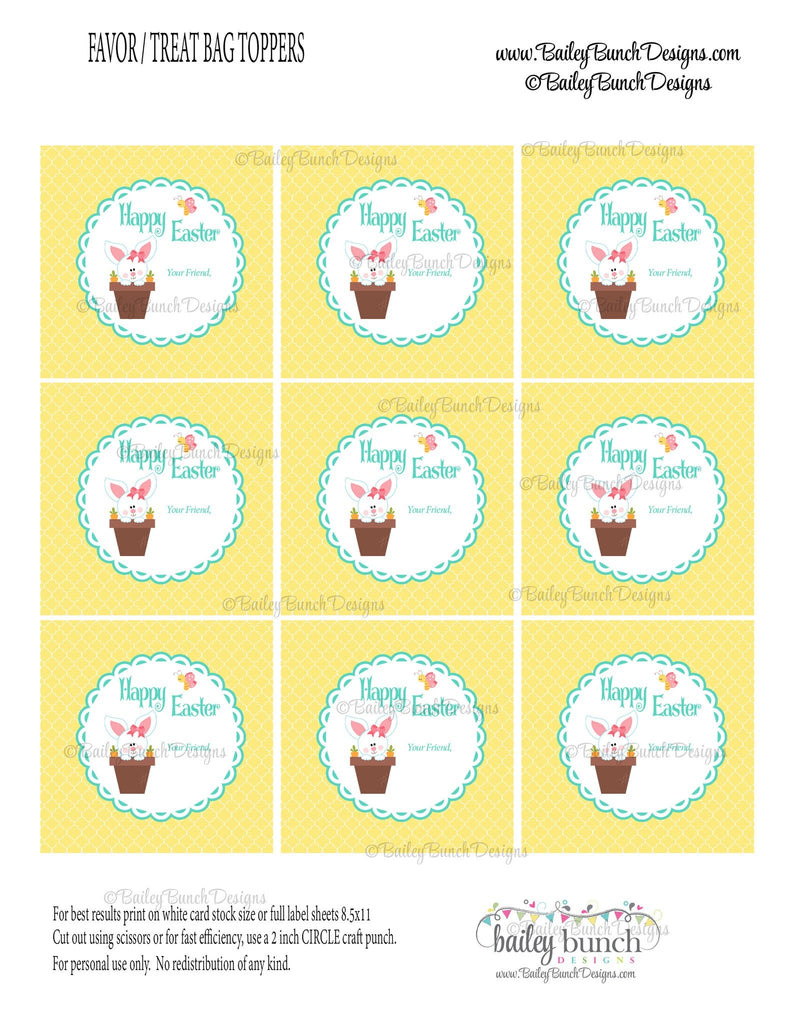Easter Treat Labels, Easter Bunny Carrots, IDCARROT0520