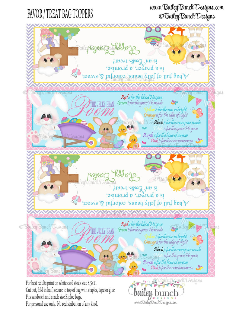 Easter Treat Toppers, Jelly Bean Poem, IDJELLYBEAN0520