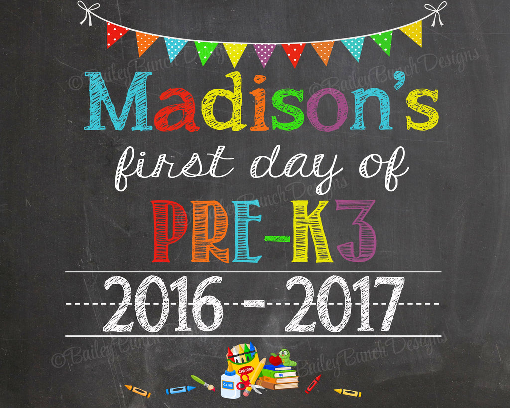 First Day of School Chalkboard, Last Day of School, ANY GRADE, any year SCHOOL2CHALK0520