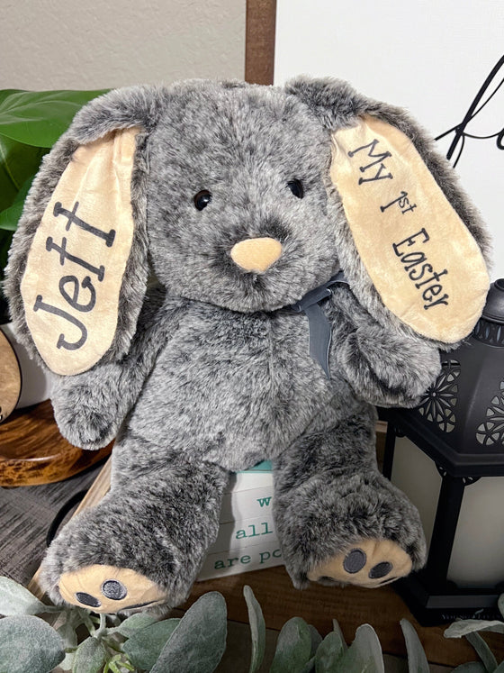 Easter Bunny Stuffed Plush Bunnies Gray & Puzzles Personalized 10inch BUNNY2100520