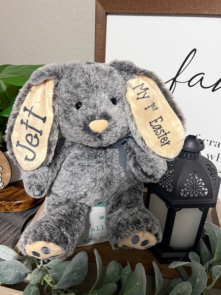 Easter Bunny Stuffed Plush Bunnies Gray & Puzzles Personalized 10inch BUNNY2100520