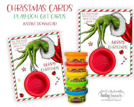 Christmas Grinch Hand Playdoh Gift Tags IDGRINCHPLAYDOH0520