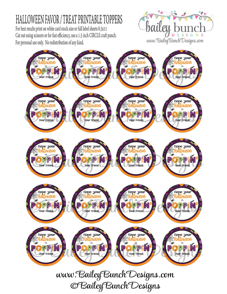 HALLOWEEN POP IT FIDGET GIFT TAGS CIRCLES - INSTANT DOWNLOAD - POPITSFVRID0520