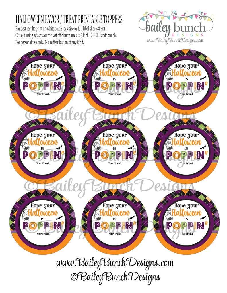 HALLOWEEN POP IT FIDGET GIFT TAGS CIRCLES - INSTANT DOWNLOAD - POPITSFVRID0520