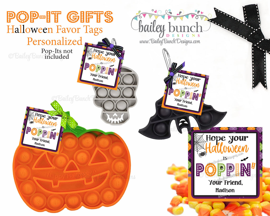 Halloween Pop It Fidget Gift Tags Squares - PERSONALIZED - POPITSFVR0520