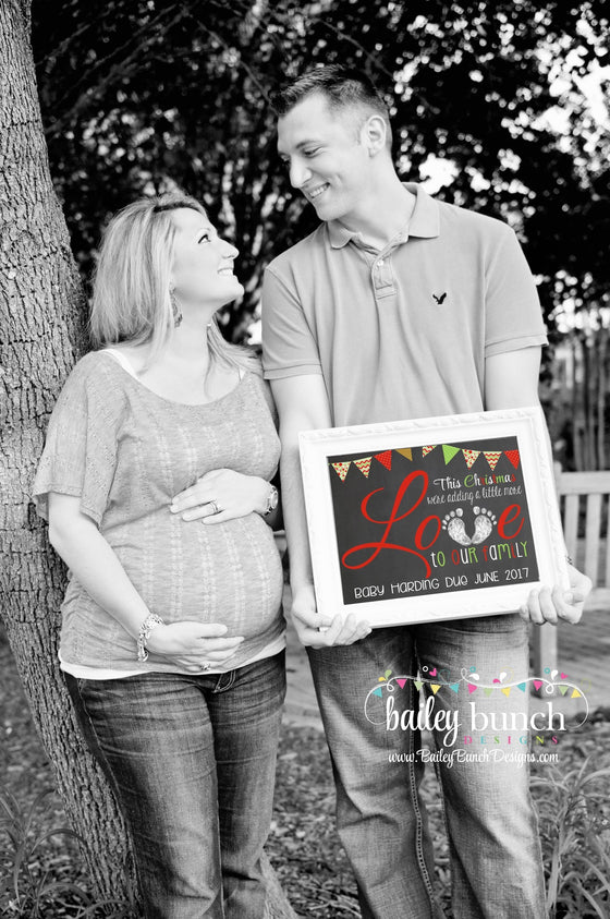 Pregnancy Reveal Announcement Chalkboard Sign, Christmas Pregnancy CLOVEP0520