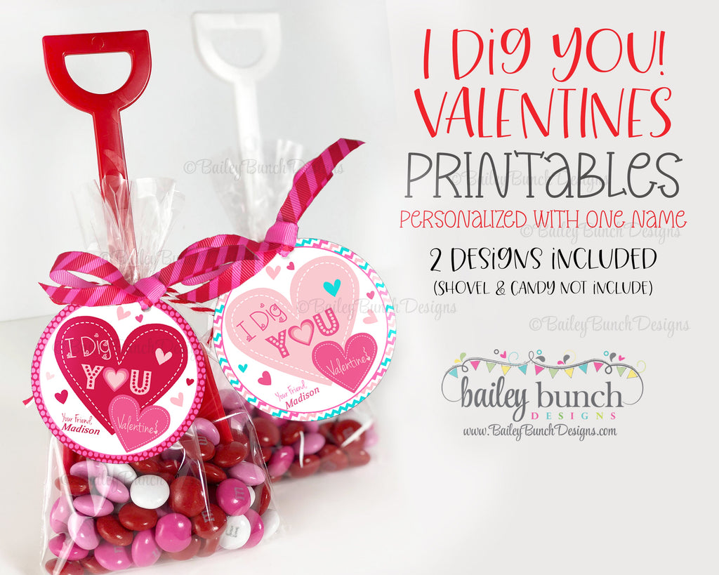 I Dig You Shovel Valentine Treat Tags, Pink, Red Valentines VDAYDIGPINK0520