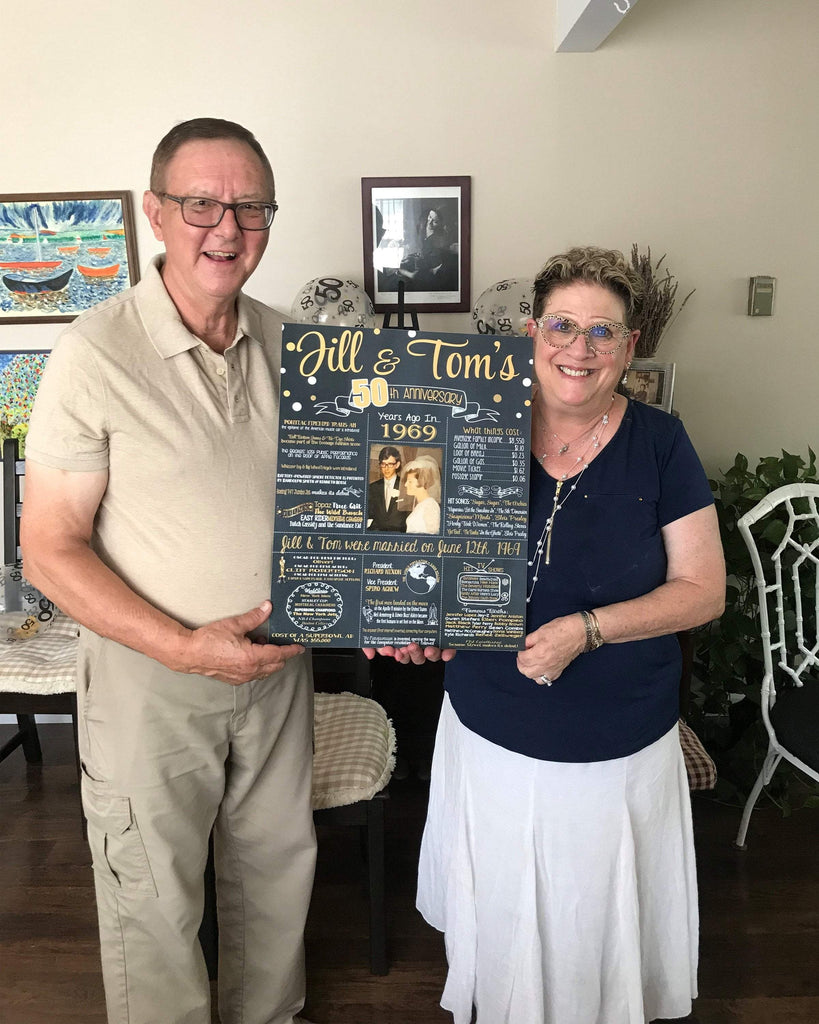 70th Wedding Anniversary Chalkboard Poster Sign Board - 1953 - ANNIV70CHALK0520