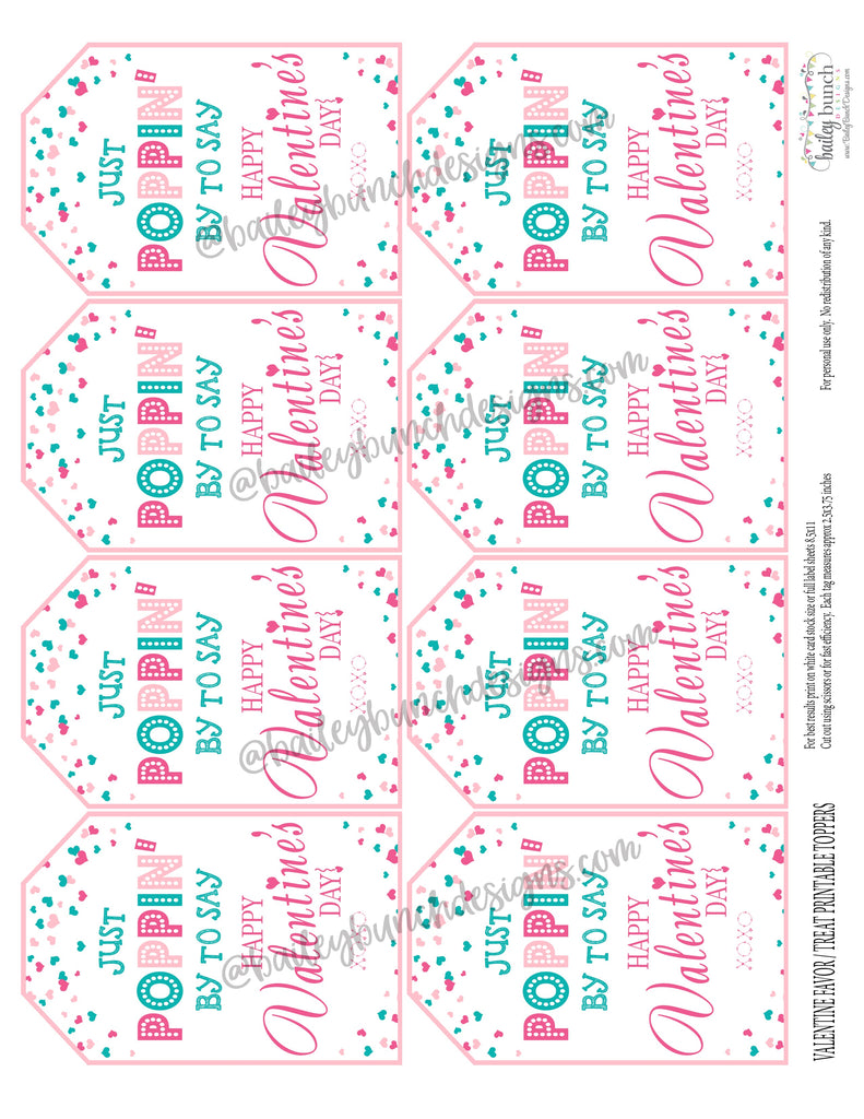 Valentine Pop It Fidget Gift Tags Pink Hearts Valentine Tags IDVDAYPOPITPINKHEART0520