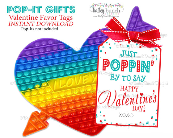 Valentine Pop It Fidget Gift Tags Red Valentine Tags IDVDAYPOPITREDTAG0520