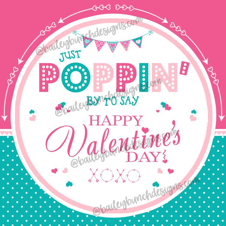 Valentine Pop It Fidget Gift Tags Pink Poppin' By to Say Happy Valentine's Day IDVDAYPOPPINBYPINK0520