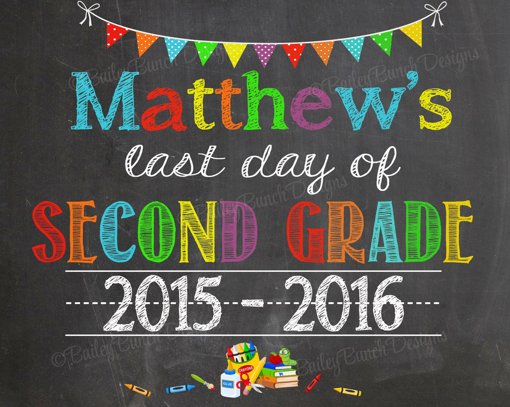 First Day of School Chalkboard, Last Day of School, ANY GRADE, any year SCHOOL2CHALK0520