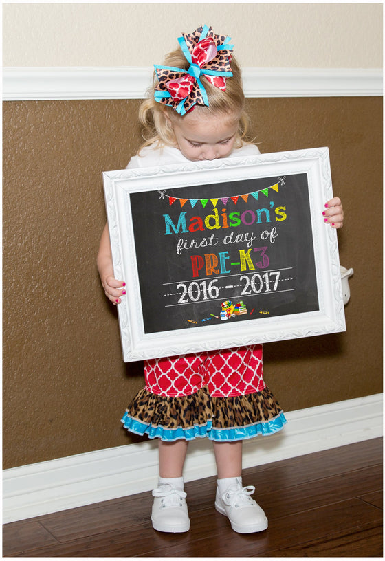 First Day of School Chalkboard, Last Day of School, ANY GRADE, any year SCHOOL2CHALK0520