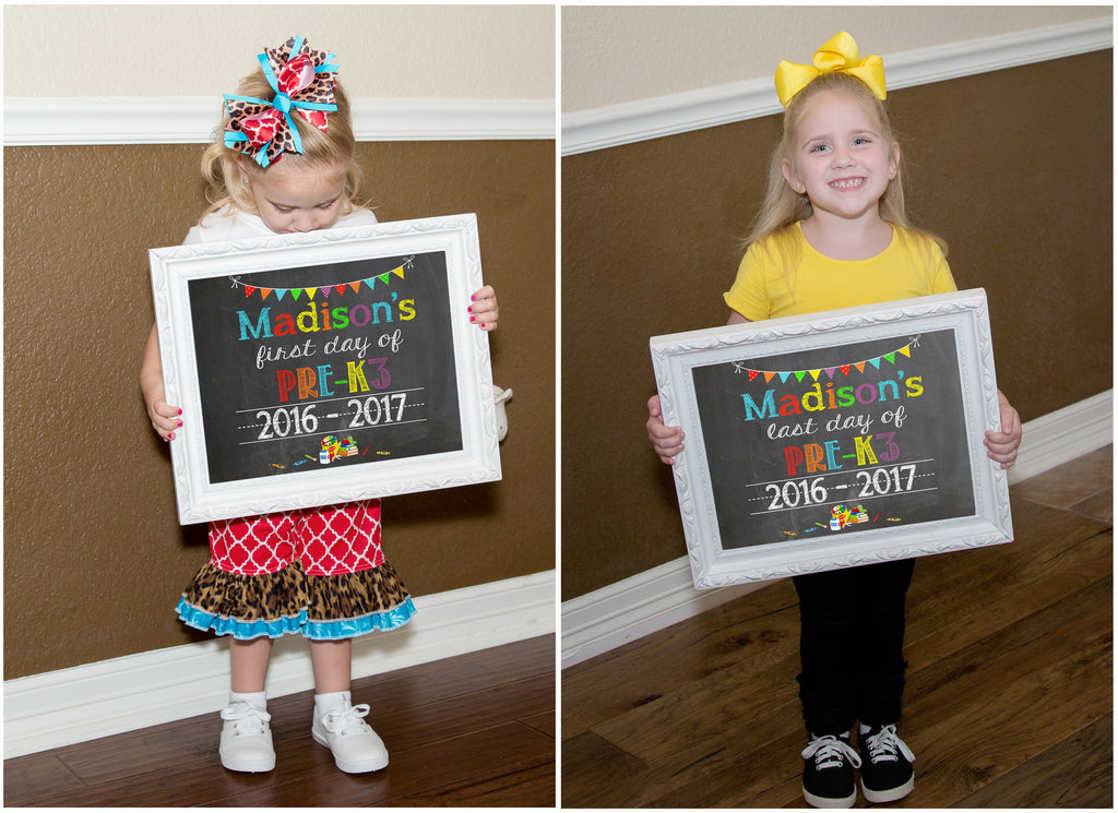 First Day of School Chalkboard, Last Day of School, ANY GRADE, any year SCHOOL2CHALK0520