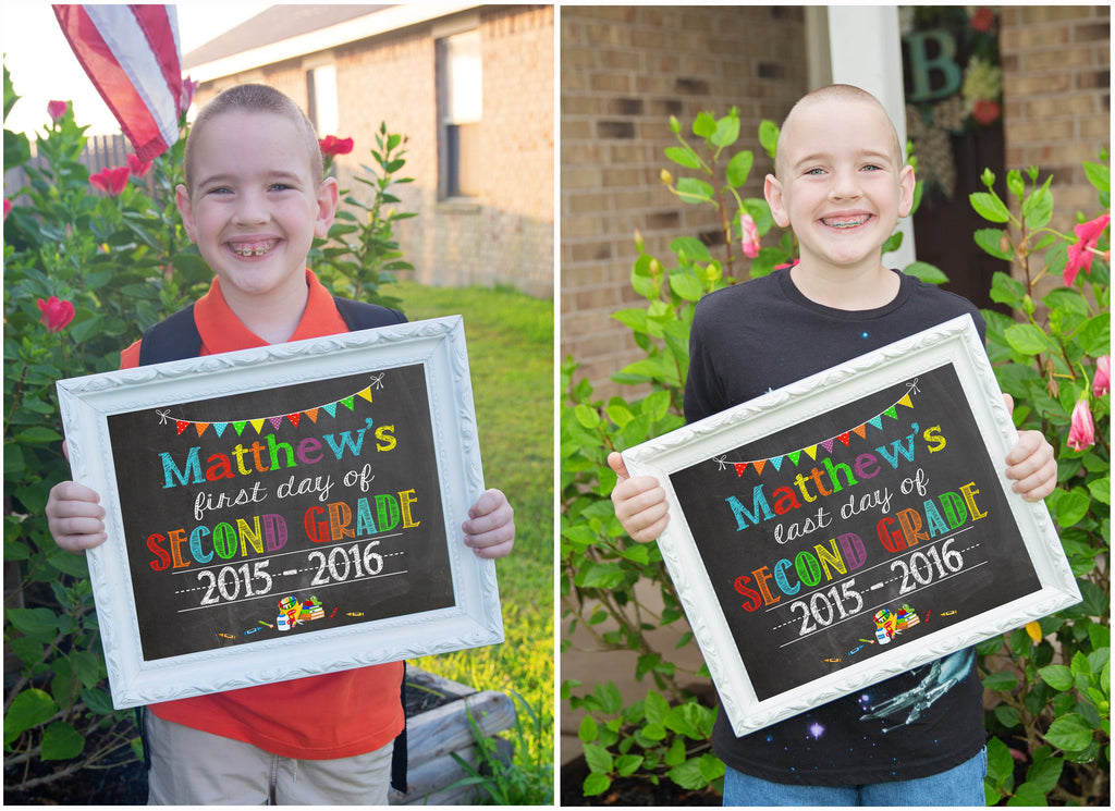First Day of School Chalkboard, Last Day of School, ANY GRADE, any year SCHOOL2CHALK0520