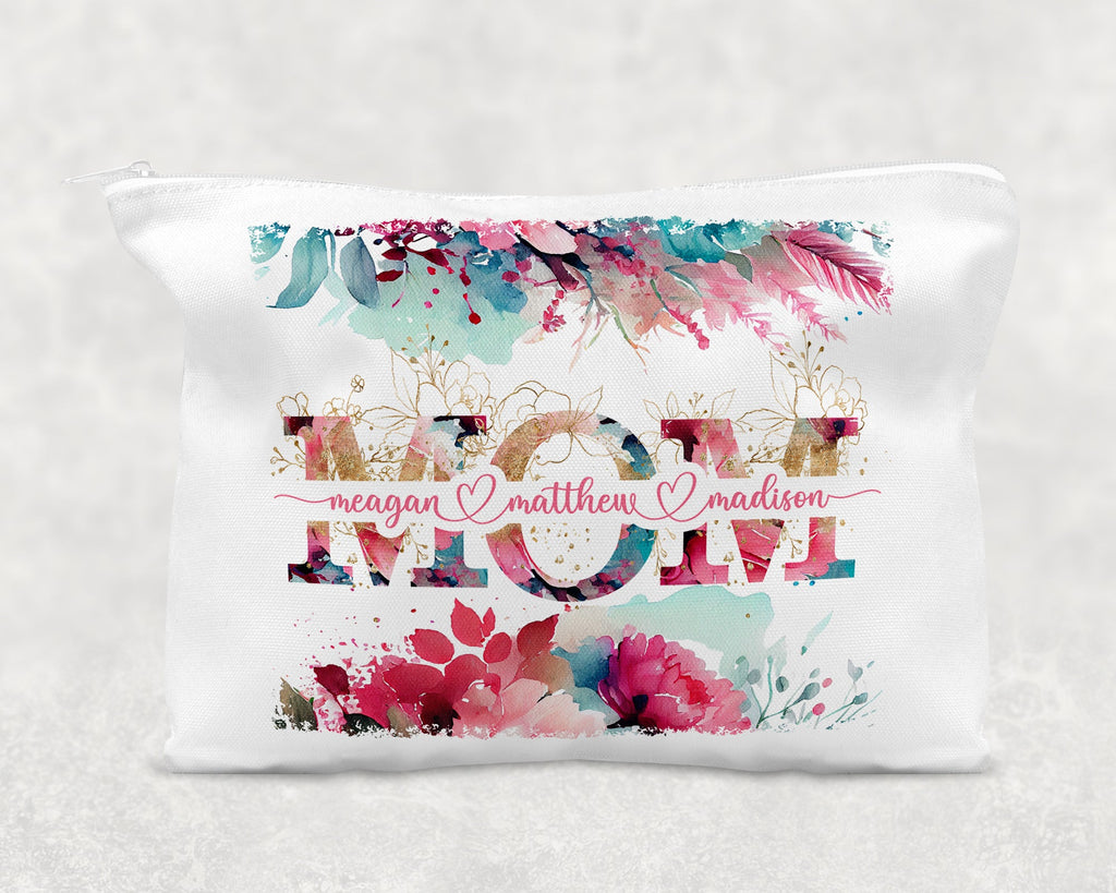 Mother's Day Pink & Teal Floral Cosmetic Bag COSMOMBAG0520