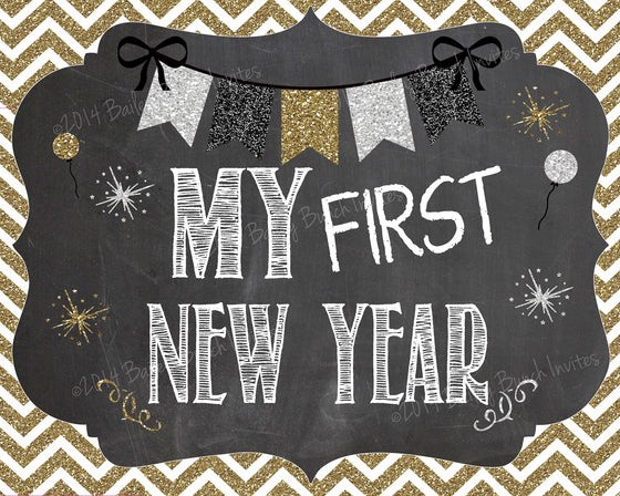 Baby's 1st New Year Chalkboard Signs - INSTANT DOWNLOAD ID1STNYRCHALK0520