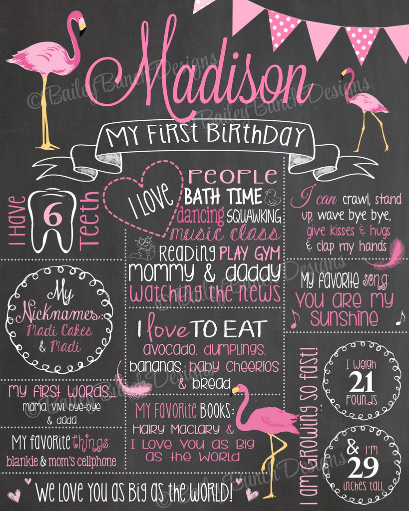 PINK FLAMINGO Birthday Chalkboard, PFLAMINGOCHALK0520