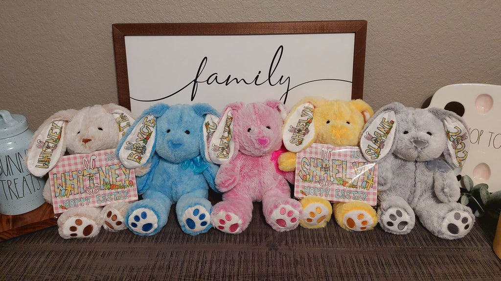 Easter Bunny Stuffed Plush Personalized Bunnies & Puzzles 10inch BUNNY100520