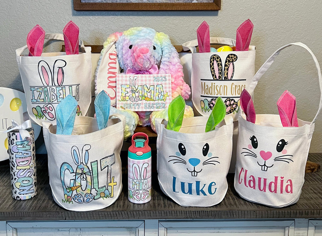 Easter Basket Bunny Ears Basket Personalized BASKET0520