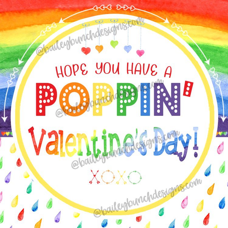 Valentine RAINBOW Pop It Fidget Gift Tags Rainbow Valentine Squares IDVDAYPOPITRAINBOWSQ0520