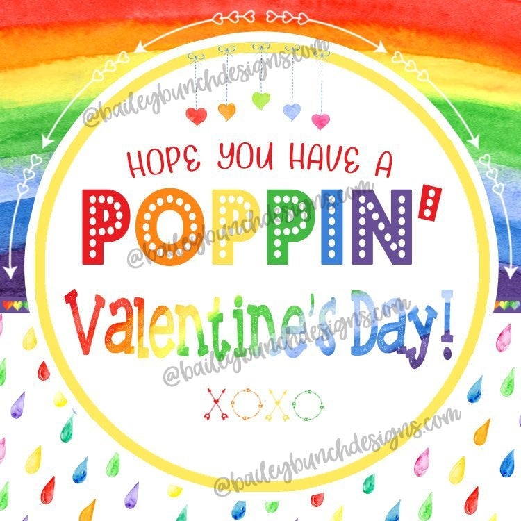 Valentine RAINBOW Pop It Fidget Gift Tags Rainbow Valentine Squares IDVDAYPOPITRAINBOW0520