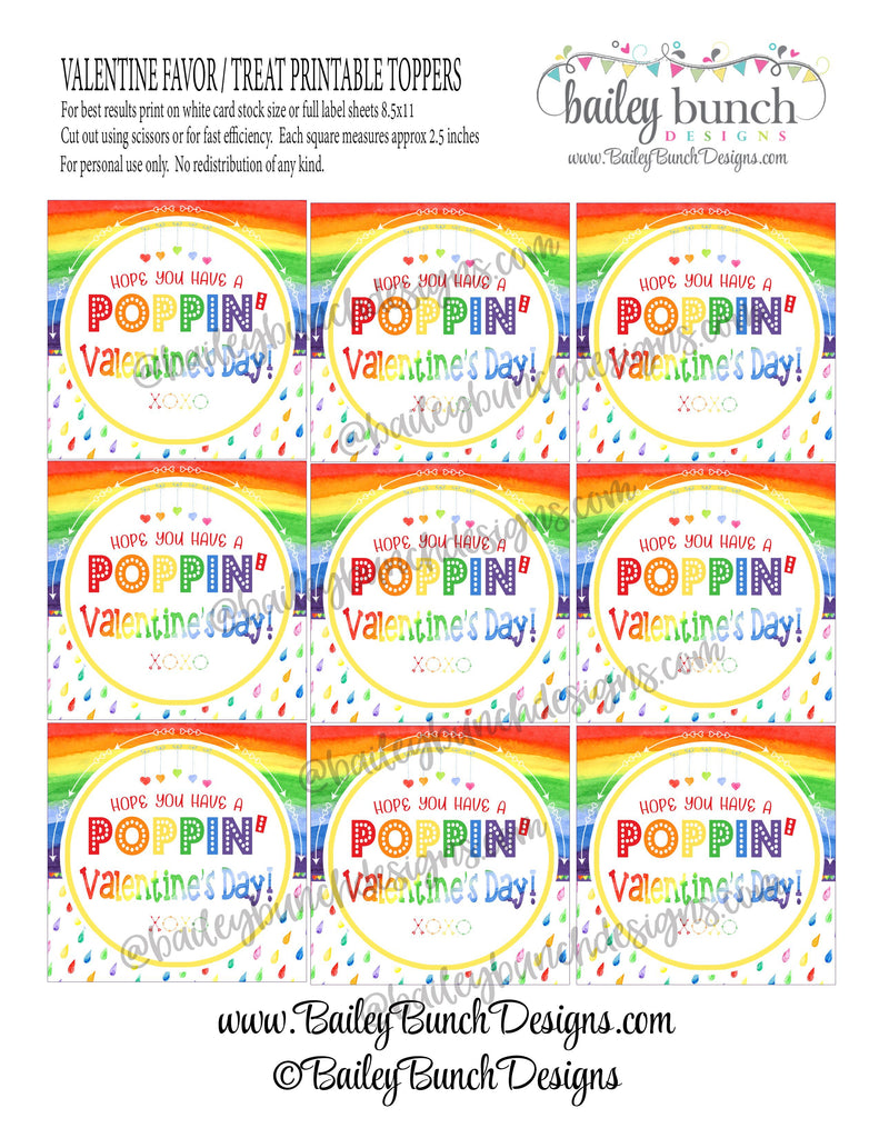 Valentine RAINBOW Pop It Fidget Gift Tags Rainbow Valentine Squares IDVDAYPOPITRAINBOWSQ0520