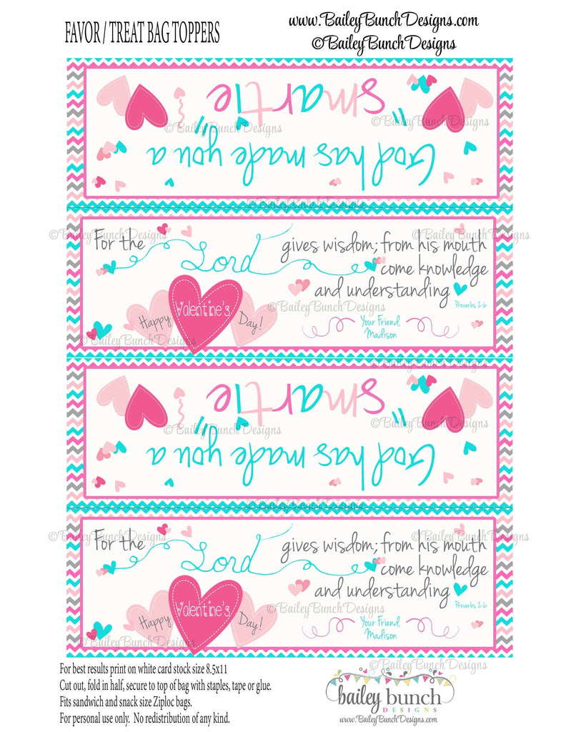 God has made you a Smartie Bag Toppers, Valentines VDAYSMARTIEPINK0520