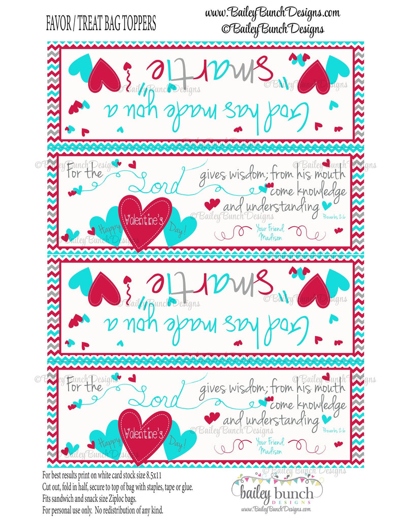 God has made you a Smartie Bag Toppers, Valentines VDAYSMARTIERED0520