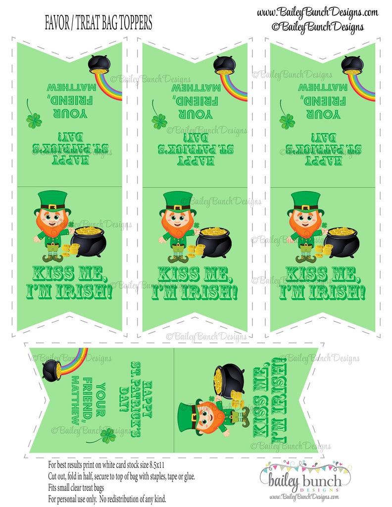 Kiss Me I'm Irish St. Patrick's Day Treat Tags, KISSPATRICK0520