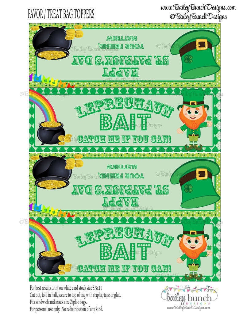 Leprechaun Bait St. Patrick's Day Treat Tags, LEPRECHAUN0520