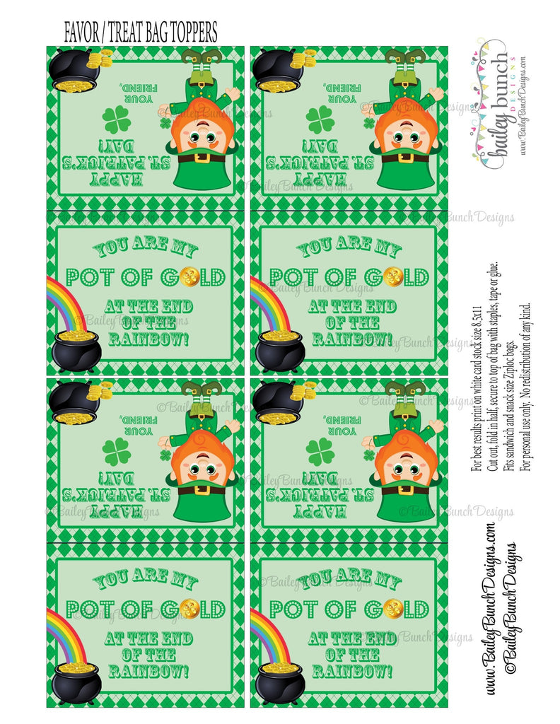 Pot of Gold at the end of the Rainbow St. Patrick's Day Treat Tags, IDRAINBOW0520