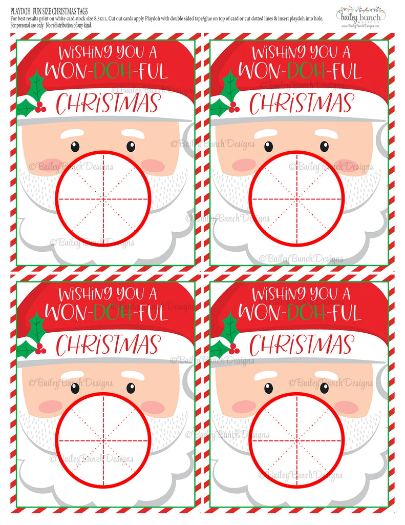 Christmas Santa Face Playdoh Gift Tags IDSANTAPLAYDOH0520