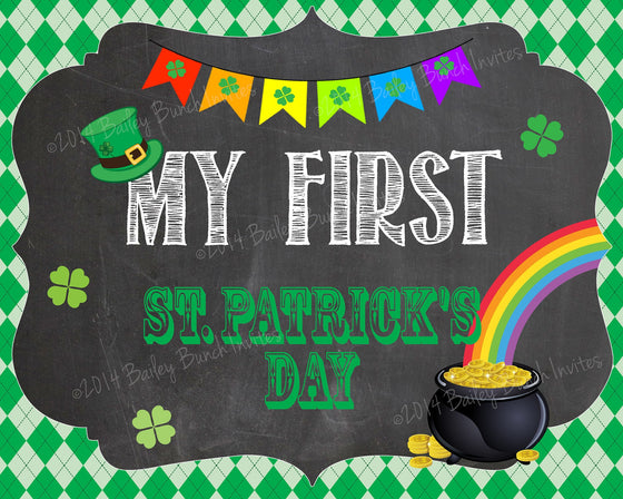 Baby's 1st St. Patrick's Day Chalkboard Signs - INSTANT DOWNLOAD ID1SSTPCHALK0520