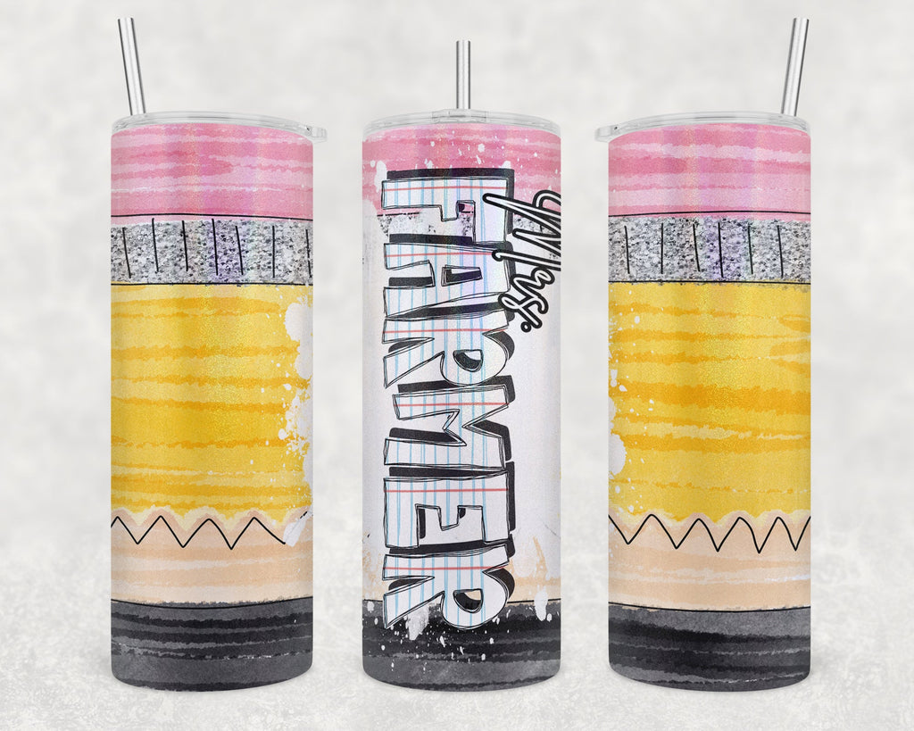 Teacher Pencil Shimmer Tumbler & Mouse Pad Gift Set Bundle 2PENCIL0520