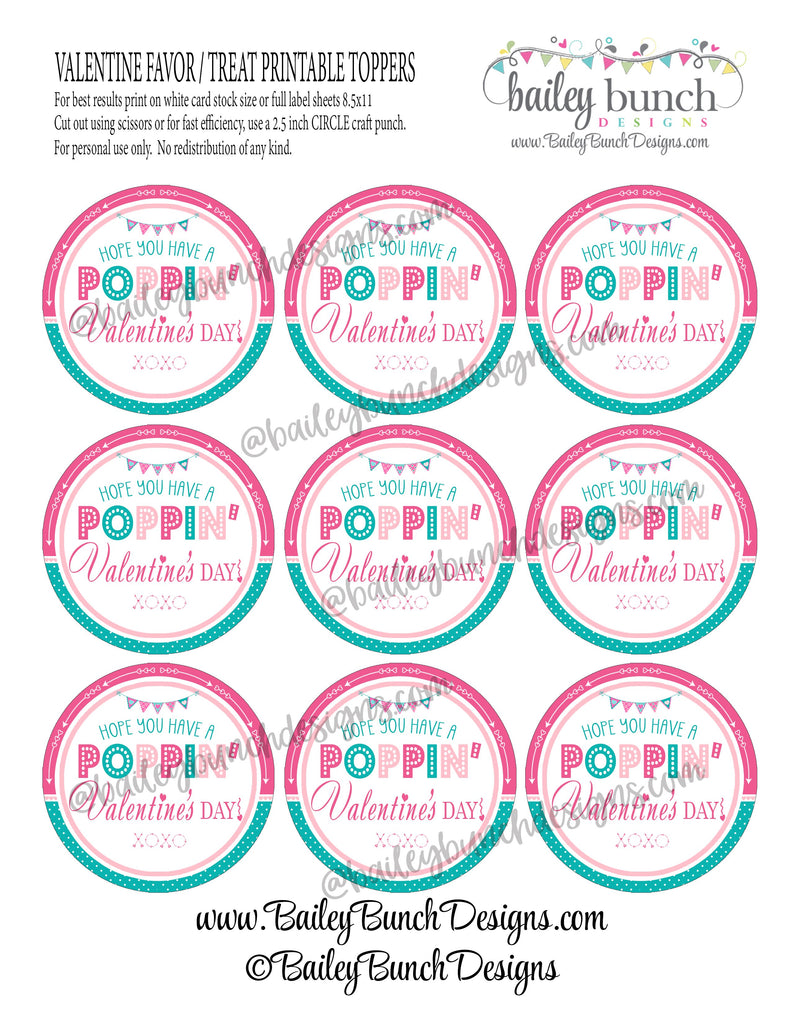 Valentine Pop It Fidget Gift Tags Pink Circles IDVDAYPOPITPINK0520