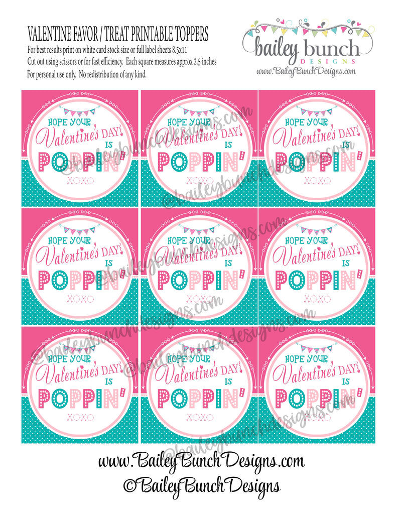 Valentine Pop It Fidget Gift Tags Pink Valentine POPPIN VALENTINE IDVDAYPOPPINVDAYPINK0520