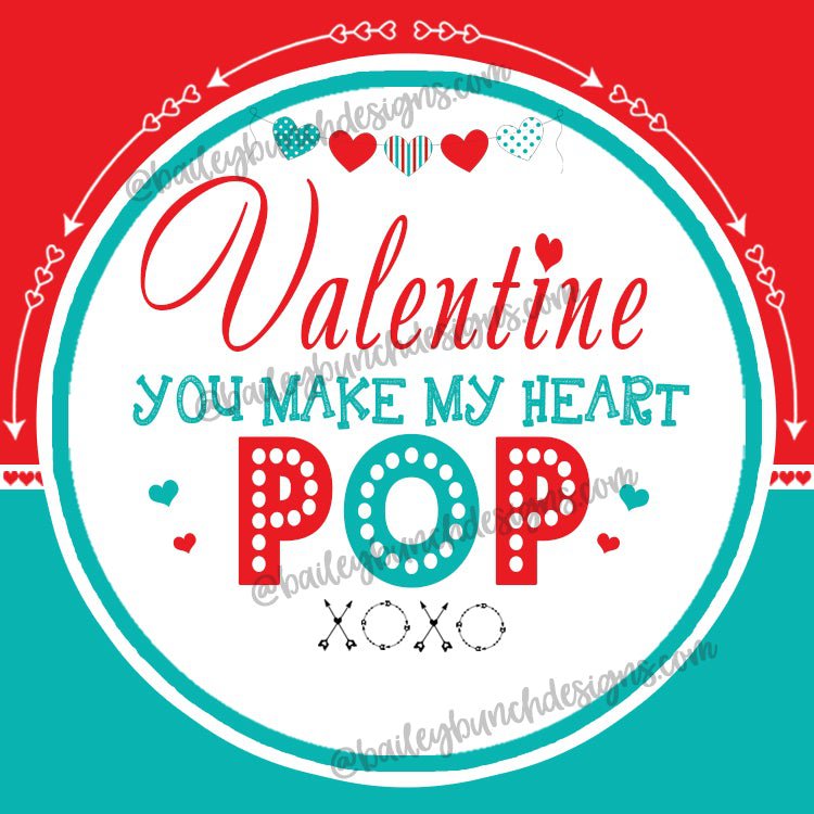 Valentine Pop It Fidget Gift Tags Red Valentine Heart POP IDVDAYPOPRED0520